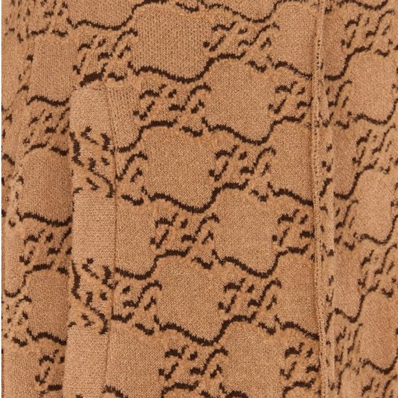 Fendi Karligraphy Velvet Logo Brown Tan Straight Leg Trousers 42IT/ 8US - Picture 3 of 14